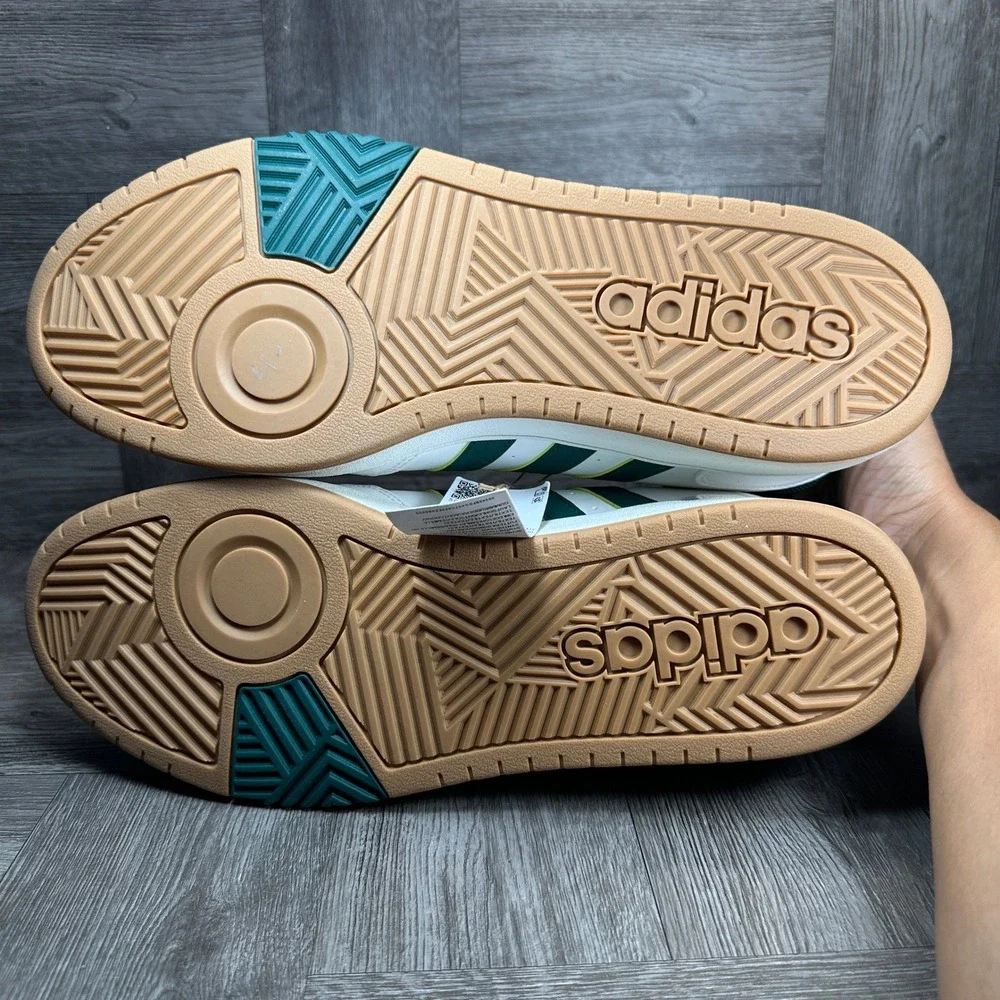 Adidas Hoops 3.0 Mid Mens 12 White Green Basketball Retro Sneakers NEW IG5570